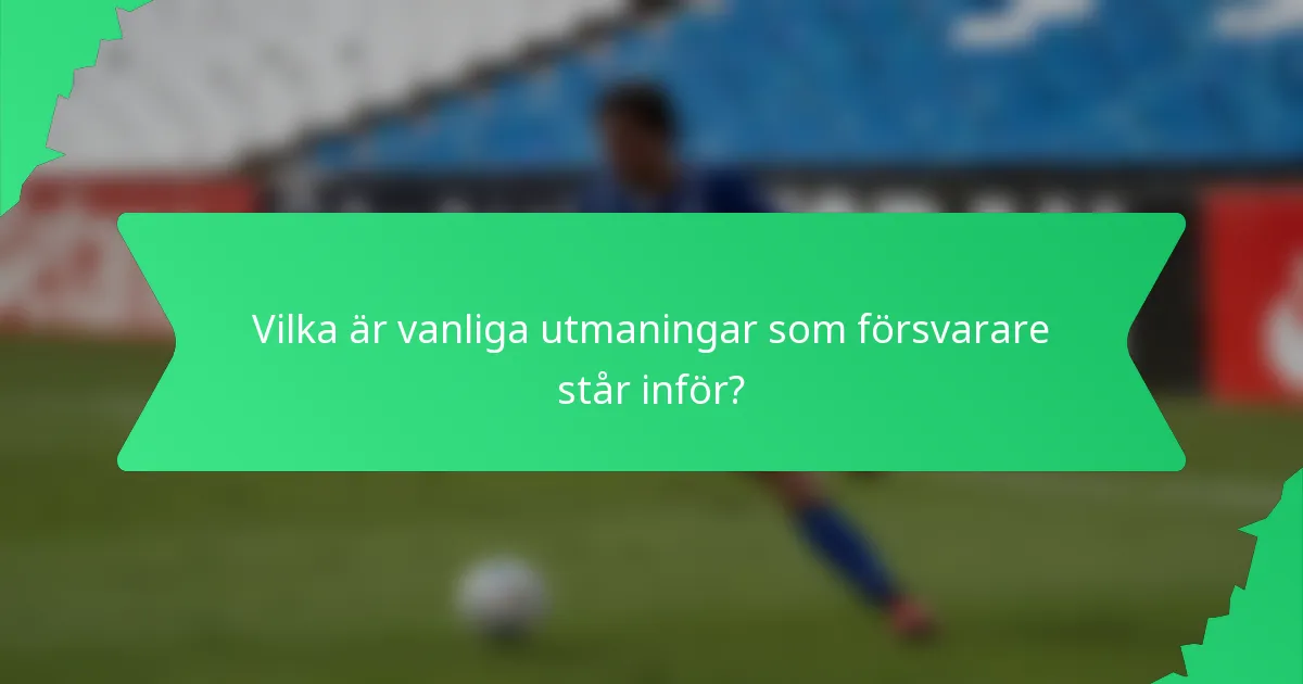 Vilka är vanliga utmaningar som försvarare står inför?